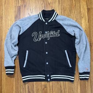 Undefeated Fleece Varsity Jacket Black Gray size S Smal C19